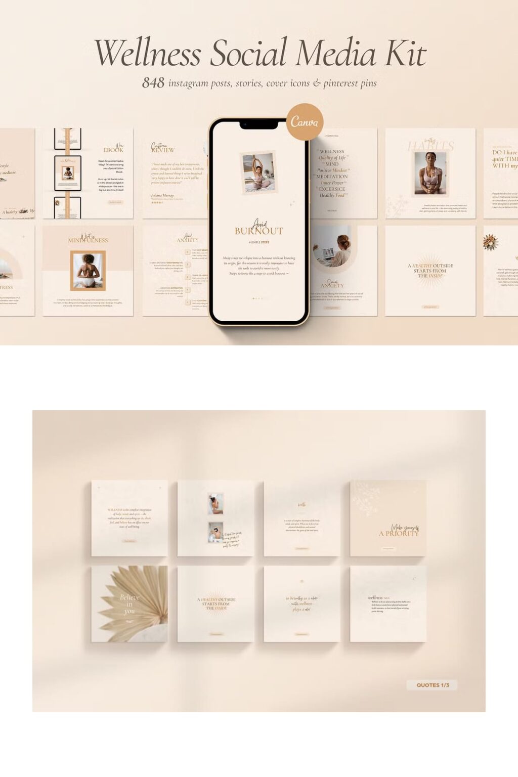 Wellness Social Media Kit CANVA - Dozzen